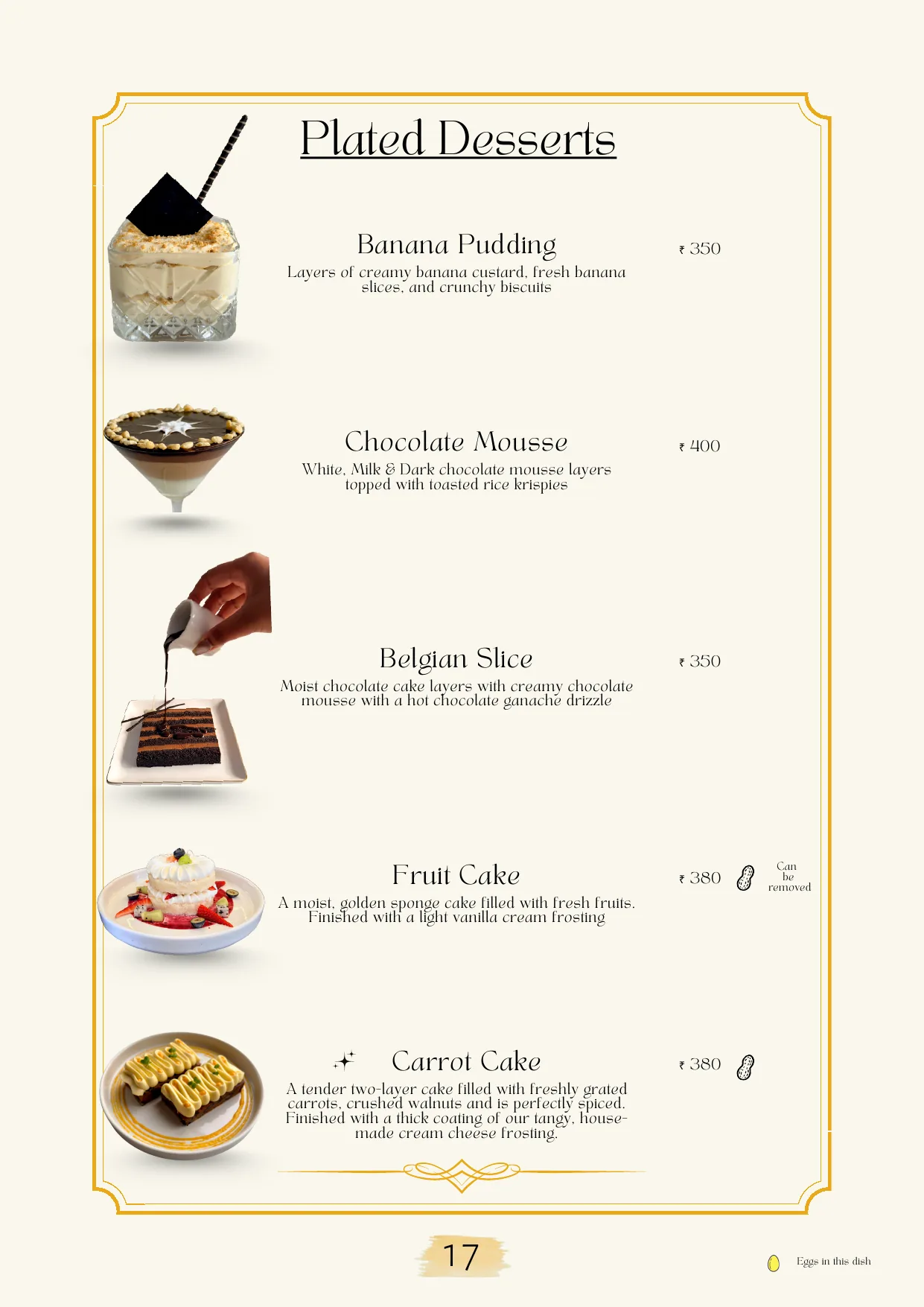 Cafe OneTen Dessert Menu preview