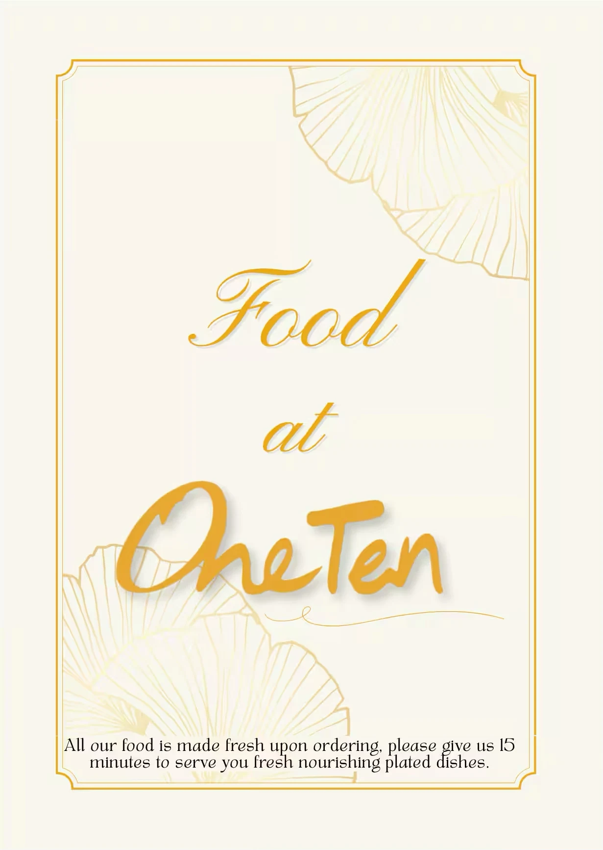 Cafe OneTen Food Menu preview
